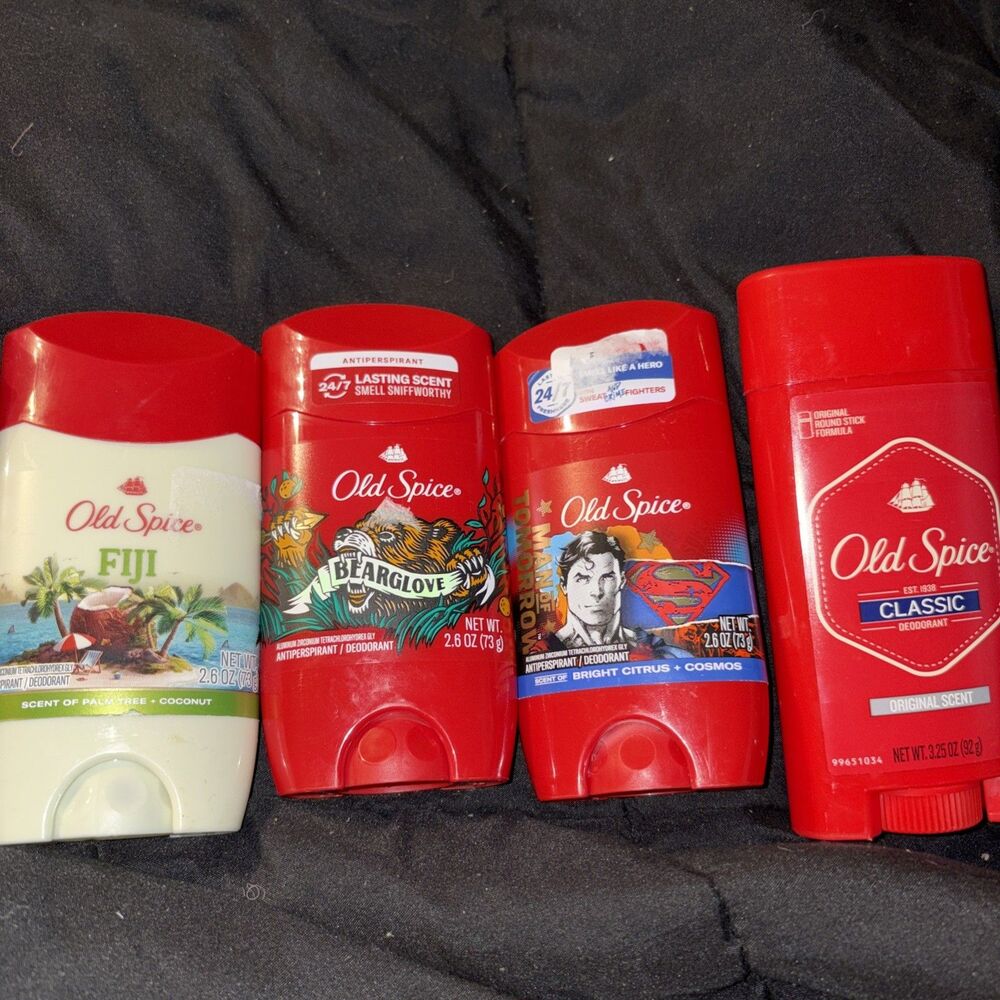 old spice deodorant for men Lot Of 4 : Fiji, Beaglove, Bright Citrus , Original